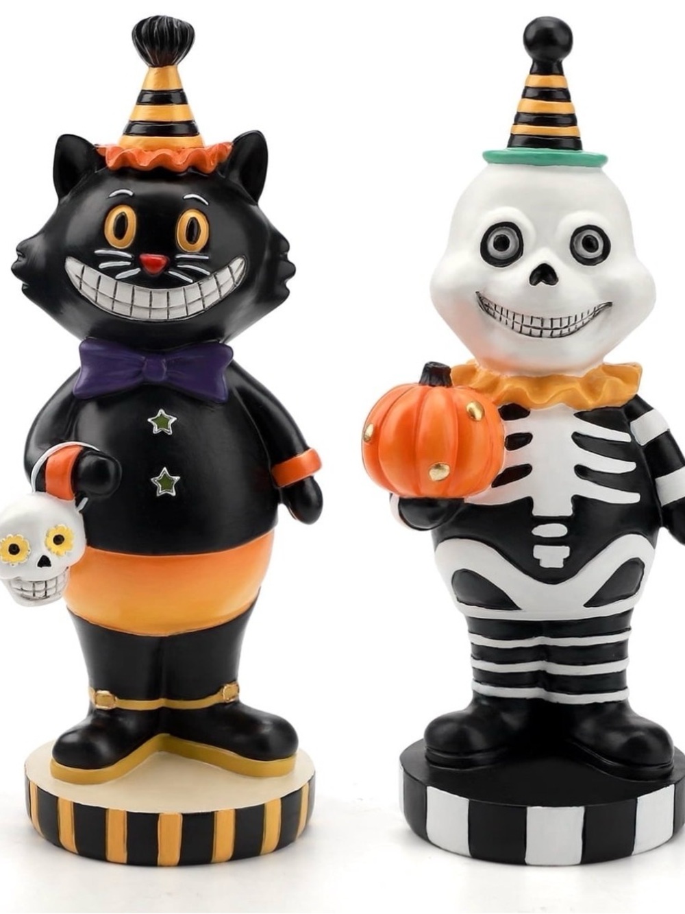 Halloween Cat & Skeleton Figurine Halloween Decor